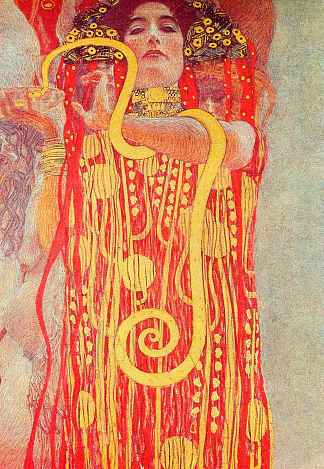 维也纳大学天花板画（医学），细节显示卫生 University of Vienna Ceiling Paintings (Medicine), detail showing Hygieia (1900 – 1907)，古斯塔夫·克林姆特