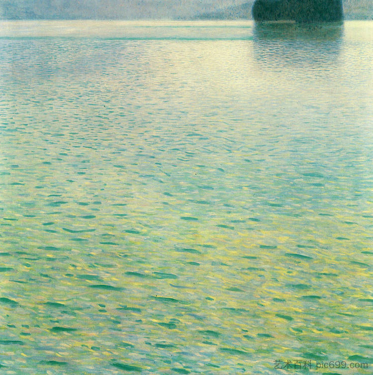 阿特湖的岛屿 Island in the Attersee (1902)，古斯塔夫·克林姆特