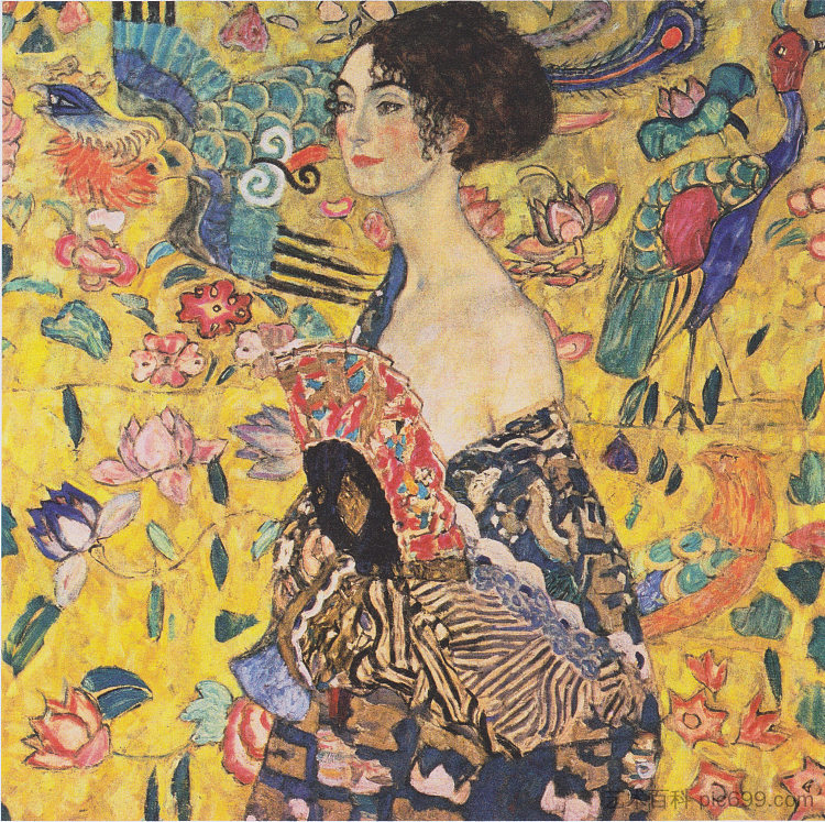 女士与扇子 Lady with Fan (1917 - 1918)，古斯塔夫·克林姆特