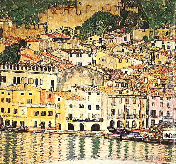 加尔达湖上的马尔切西内 Malcesine on Lake Garda (1913)，古斯塔夫·克林姆特