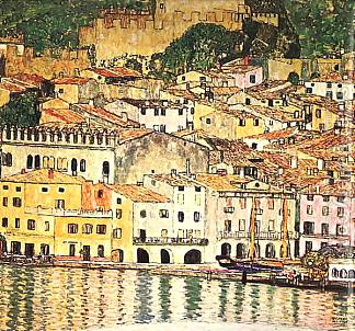 加尔达湖上的马尔切西内 Malcesine on Lake Garda (1913)，古斯塔夫·克林姆特