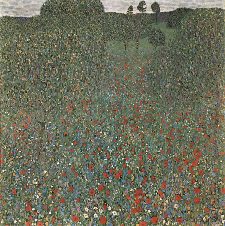 罂粟田 Poppy Field (1907)，古斯塔夫·克林姆特