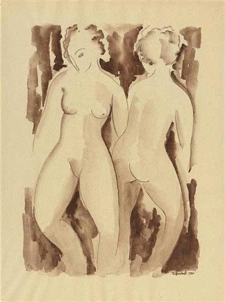 两个女性裸体 Two female nudes (1961)，古斯塔夫·布切特