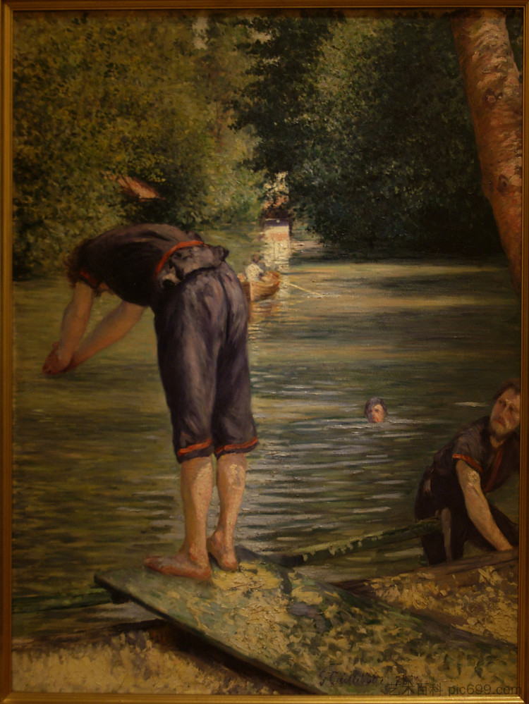 耶尔河畔的沐浴者 Bathers on the Banks of the Yerres (1878)，古斯塔夫·卡里伯特