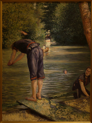 耶尔河畔的沐浴者 Bathers on the Banks of the Yerres (1878)，古斯塔夫·卡里伯特