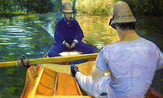 耶尔河上的划船者 Boaters on the Yerres (1877)，古斯塔夫·卡里伯特