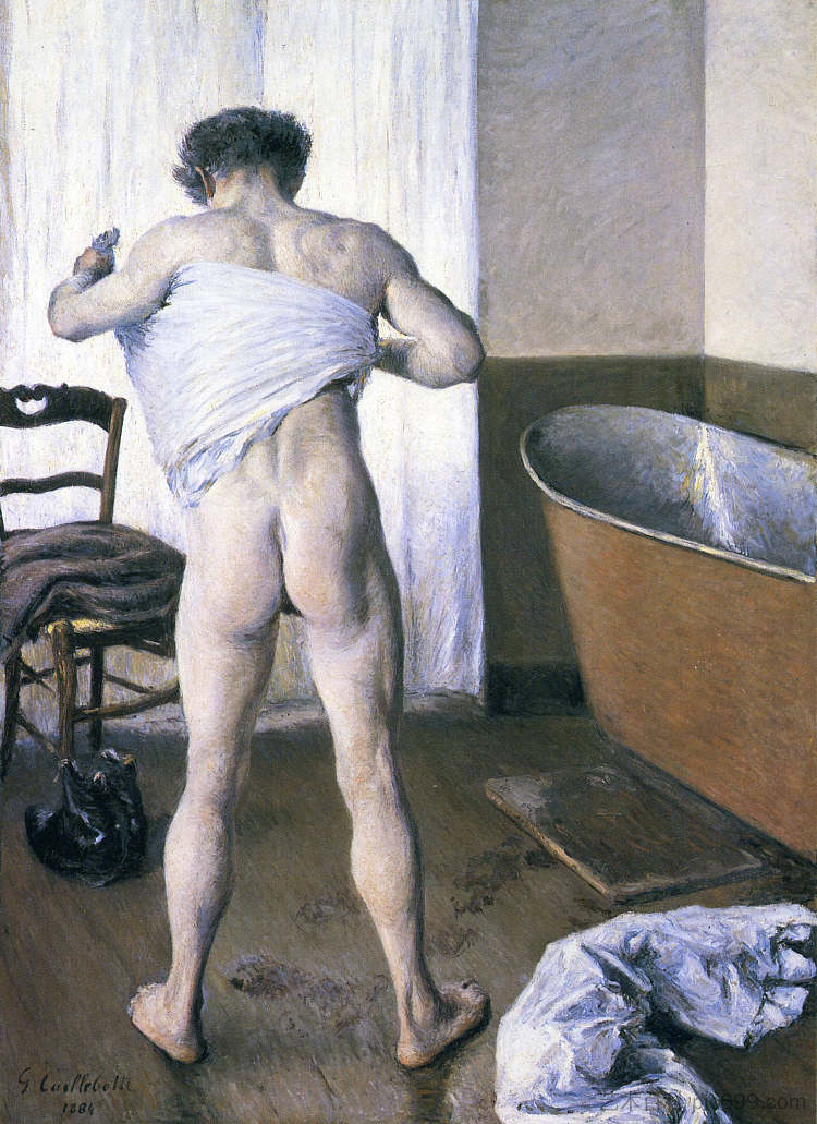 男人在洗澡 Man at His Bath (1884)，古斯塔夫·卡里伯特