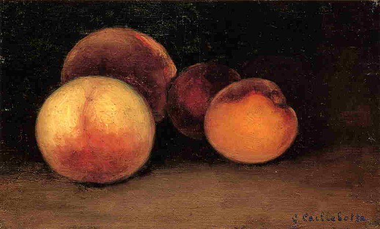 桃子、油桃和杏 Peaches, Nectarines and Apricots (c.1871 - c.1878)，古斯塔夫·卡里伯特