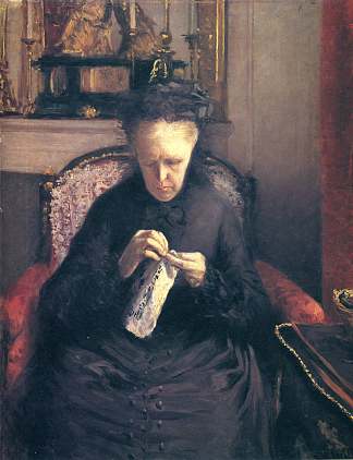 马夏尔·卡耶博特夫人的肖像 Portrait of Madame Martial Caillebotte (1877)，古斯塔夫·卡里伯特