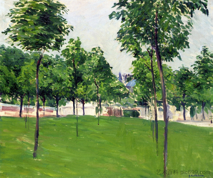 阿让特伊长廊 Promenade at Argenteuil (1883)，古斯塔夫·卡里伯特