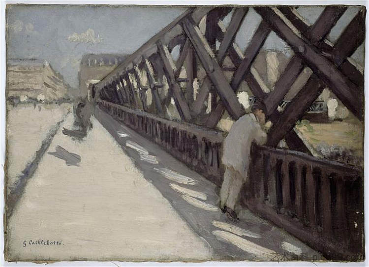 研究欧洲之桥 Study for Le Pont De L'Europe (c.1876)，古斯塔夫·卡里伯特