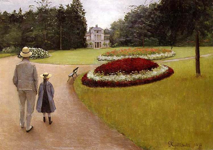 耶尔斯卡耶博特物业上的公园 The Park on the Caillebotte Property at Yerres (1875)，古斯塔夫·卡里伯特