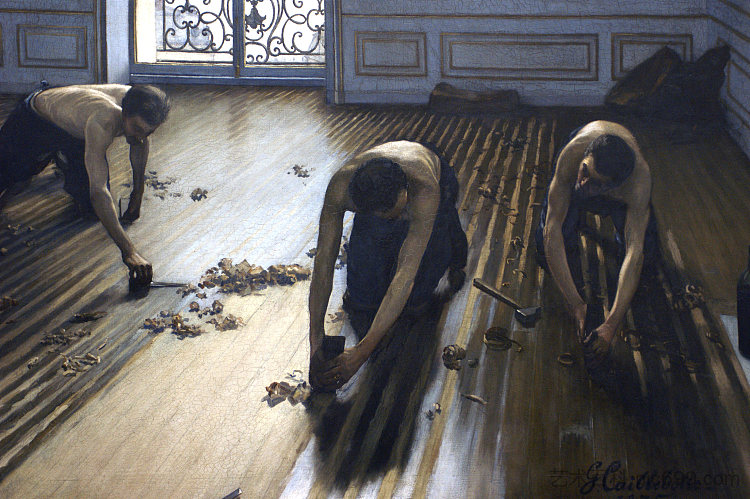 镶木地板刨床（地板刮刀） The Parquet Planers (The Floor Scrapers) (1875)，古斯塔夫·卡里伯特