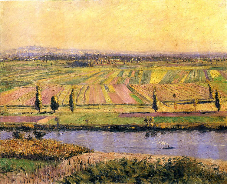 来自阿让特伊山丘陵的热讷维耶平原 The Plain of Gennevilliers from the Hills of Argenteuil (1888)，古斯塔夫·卡里伯特