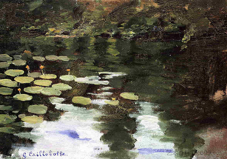 耶尔斯，在池塘上，睡莲 Yerres, on the Pond, Water Lilies (c.1871 - c.1878)，古斯塔夫·卡里伯特