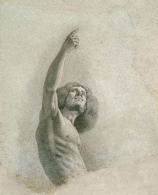 举起手臂的自画像 Self Portrait with Upraised Arm，古斯塔夫·库尔贝