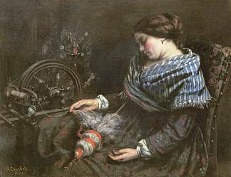 沉睡的刺绣师 The Sleeping Embroiderer (1853)，古斯塔夫·库尔贝