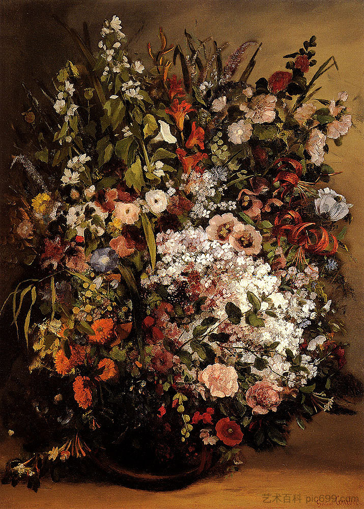 花束 Bouquet of Flowers (1862)，古斯塔夫·库尔贝