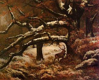 鹿棚 Deer Shelter (1868)，古斯塔夫·库尔贝