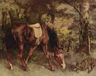 树林里的马 Horse in the Woods (1863)，古斯塔夫·库尔贝