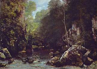 黑普伊特附近的景观，靠近奥尔南斯 Landscape near Puits Noir, near Ornans (1865)，古斯塔夫·库尔贝
