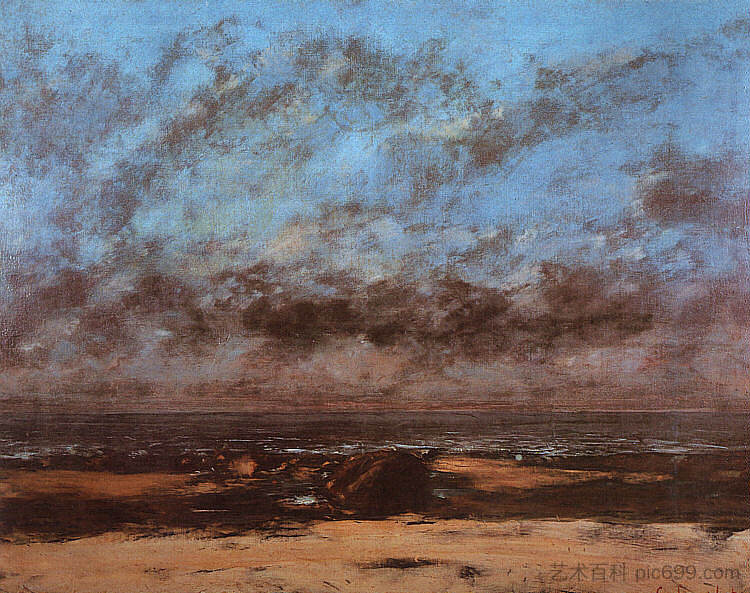 低潮 Low Tide (1865)，古斯塔夫·库尔贝