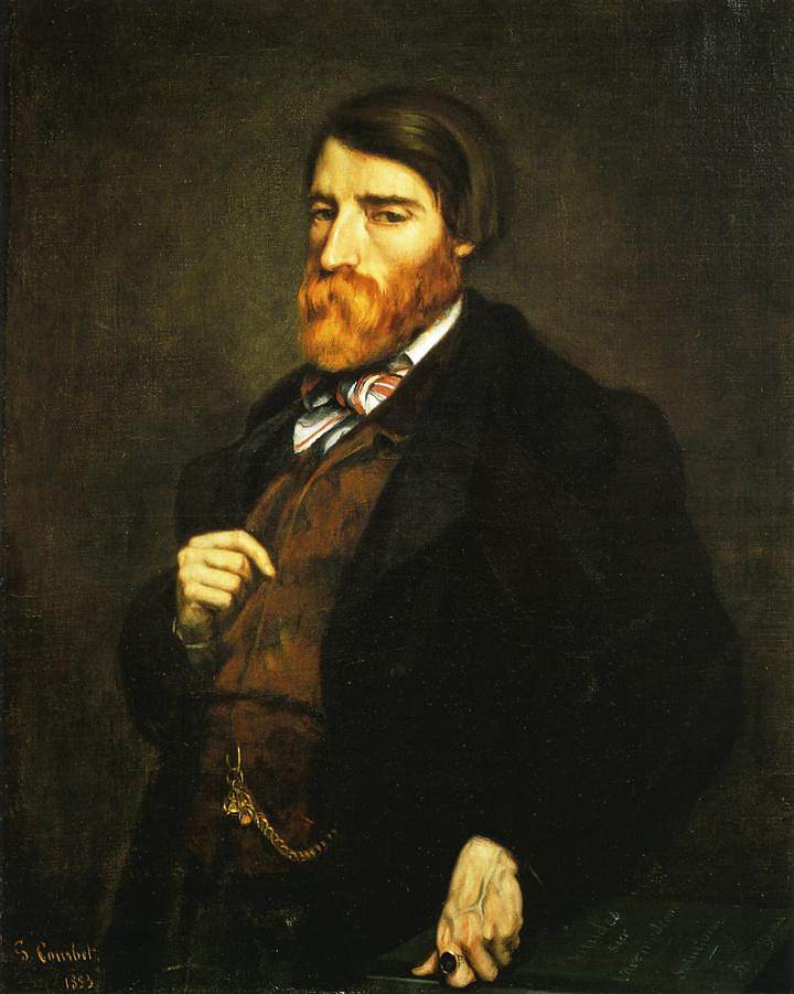 阿尔弗雷德·布鲁亚斯的肖像（绘画解决方案） Portrait of Alfred Bruyas (Painting Solution) (1853)，古斯塔夫·库尔贝