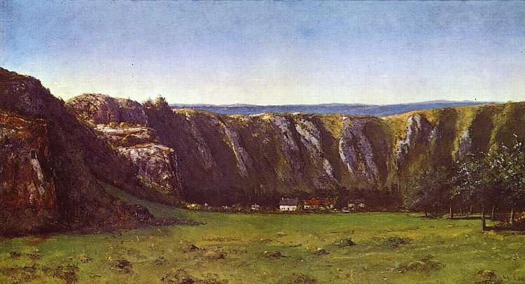 弗拉基附近的岩石景观 Rocky landscape near Flagey (1855)，古斯塔夫·库尔贝