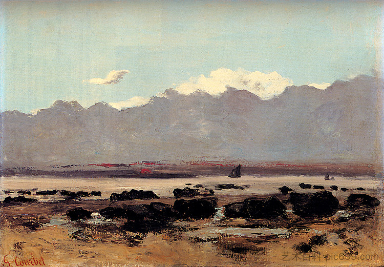 特鲁维尔附近的海景 Seascape Near Trouville，古斯塔夫·库尔贝