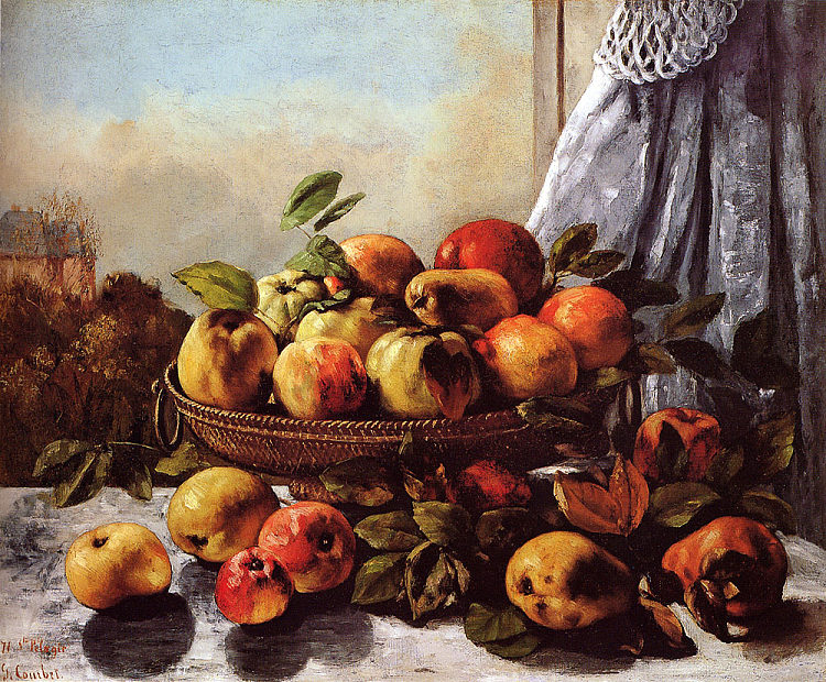 静物水果 Still Life Fruit (c.1871 - c.1872)，古斯塔夫·库尔贝