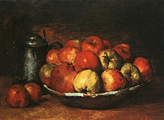 苹果和石榴静物 Still Life with Apples and Pomegranates (1871)，古斯塔夫·库尔贝