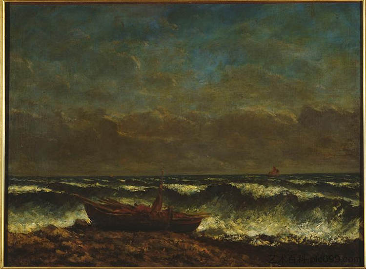 暴风雨的大海（海浪） Stormy Sea (The Wave) (1870)，古斯塔夫·库尔贝