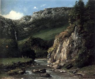 汝拉山脉的溪流 Stream in the Jura Mountains (1872 – 1873)，古斯塔夫·库尔贝