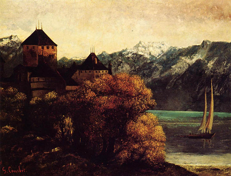 西庸城堡 The Chateau de Chillon (c.1874)，古斯塔夫·库尔贝