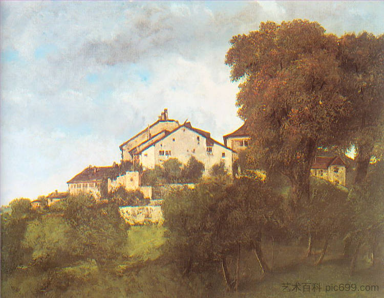奥尔南城堡的房子 The Houses of the Chateau D'Ornans (1853)，古斯塔夫·库尔贝