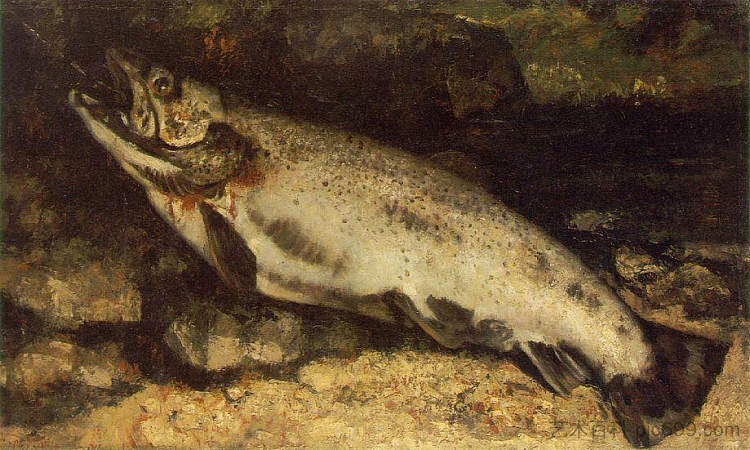 鳟鱼 The Trout (1872)，古斯塔夫·库尔贝