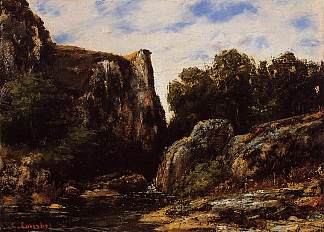 汝拉瀑布 Waterfall in the Jura (1876)，古斯塔夫·库尔贝