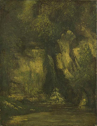 树林中的瀑布 Waterfall in the Wood (1863)，古斯塔夫·库尔贝