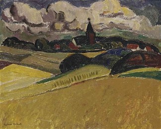 布拉里库姆的景色 A view of Blaricum (1917)，古斯塔夫德斯梅特