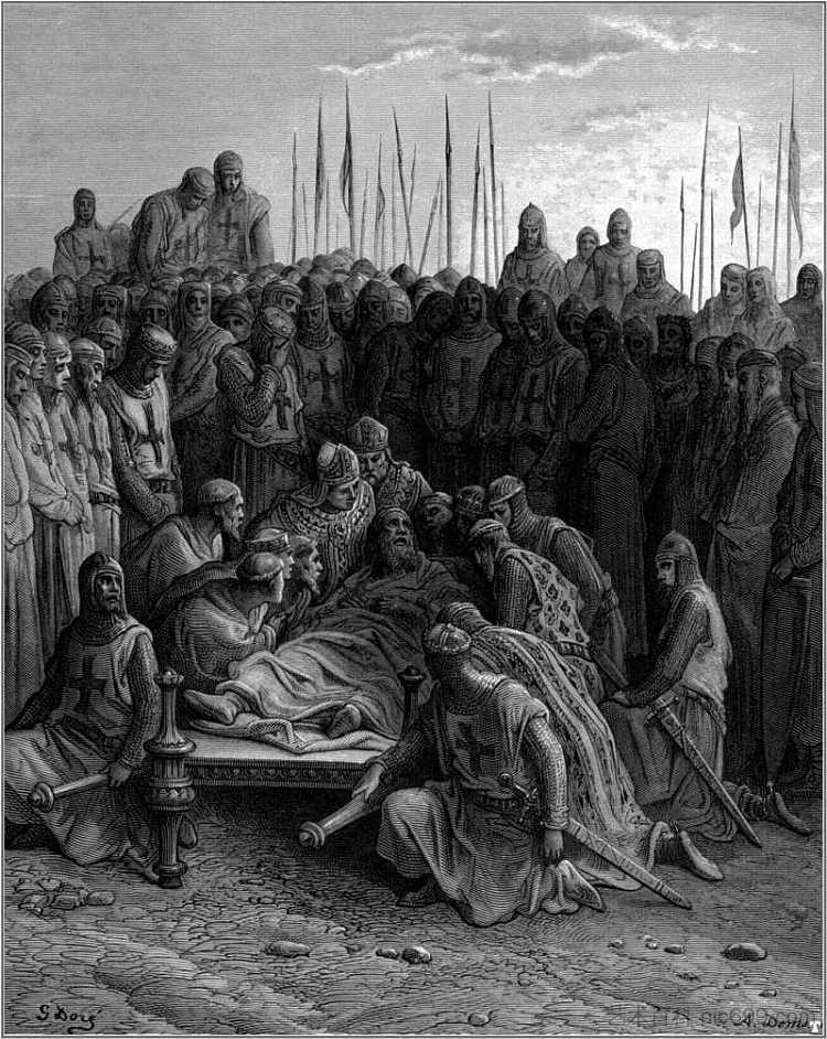 耶路撒冷拉丁国王鲍德温一世之死 Death of Baldwin I the Latin King of Jerusalem (1877)，古斯塔夫·多尔