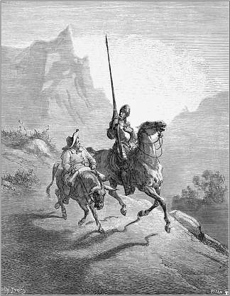 堂吉诃德和桑丘出发 Don Quixote and Sancho Setting Out (1863)，古斯塔夫·多尔
