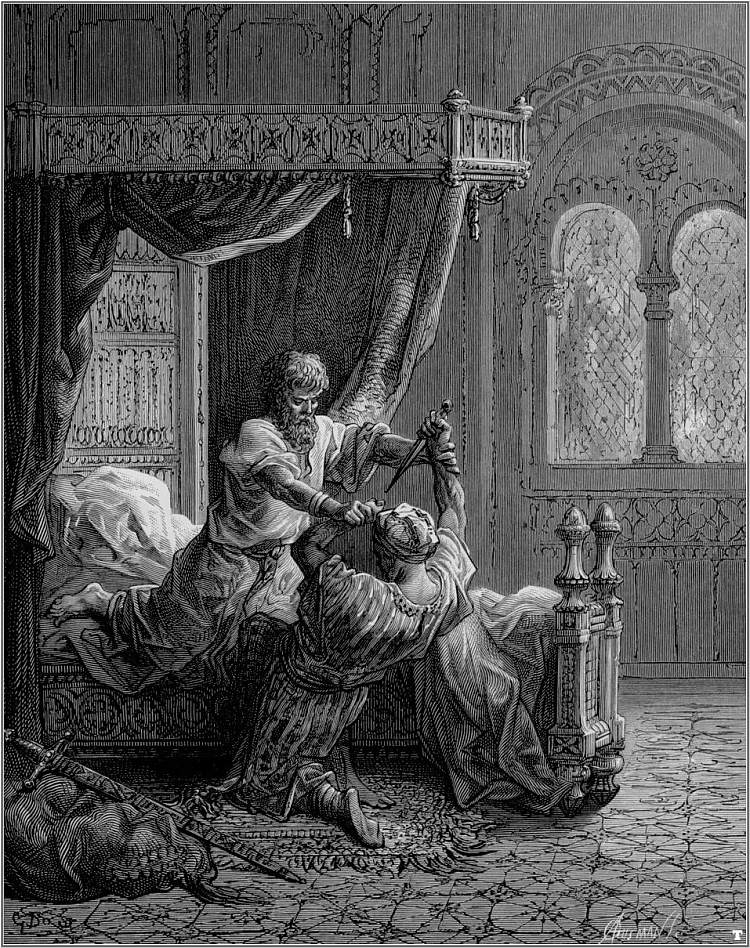 1272年6月，英格兰的爱德华一世杀死了他的刺客 Edward I of England kills his would be assassin in June 1272 (1877)，古斯塔夫·多尔