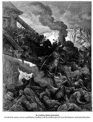 戈弗雷进入耶路撒冷 Godfrey enters Jerusalem (1877)，古斯塔夫·多尔