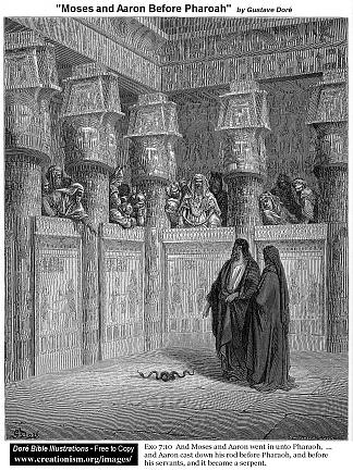 摩西和亚伦在法老面前 Moses and Aaron Before Pharaoh，古斯塔夫·多尔