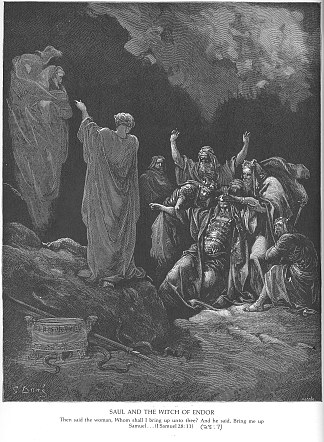 扫罗与恩多女巫 Saul and the Witch of Endor (1866)，古斯塔夫·多尔