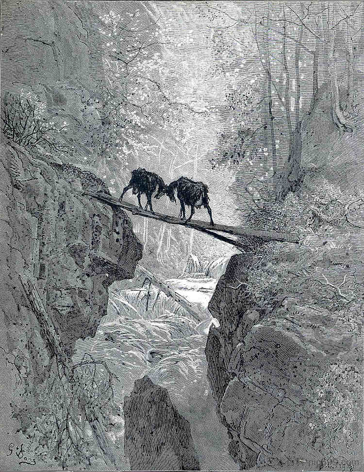 两只山羊 The Two Goats (c.1868)，古斯塔夫·多尔