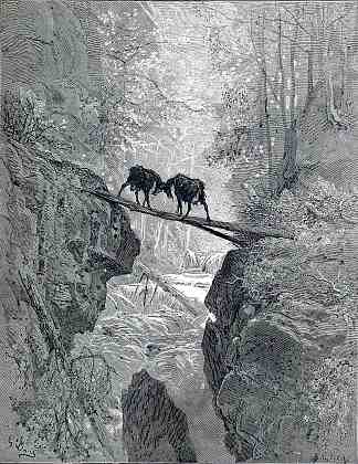 两只山羊 The Two Goats (c.1868)，古斯塔夫·多尔