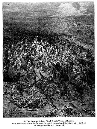 两百骑士攻击两万撒拉逊人 Two Hundred Knights Attack Twenty Thousand Saracens，古斯塔夫·多尔