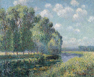 春天的厄勒河畔 By the Eure River in Spring (1902)，古斯塔夫·洛伊索