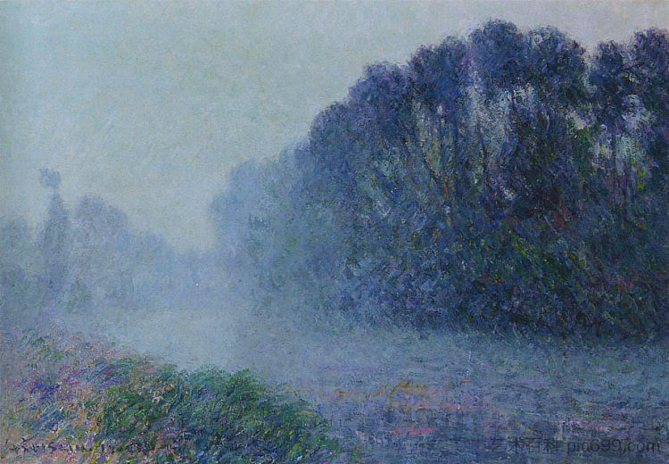 通过厄尔河薄雾效应 By the Eure River Mist Effect (1905)，古斯塔夫·洛伊索